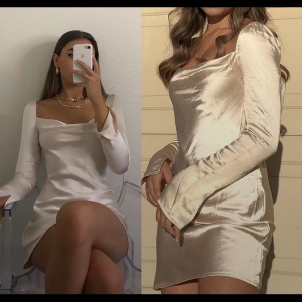 Princess Polly Champagne Dress Long Sleeve